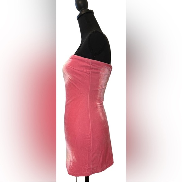 Sugar Thrillz Dolls Kill ‘PRETTY PERFECTION’ Pink Velvet Dress Gloves SET NWT XL - Picture 8 of 11